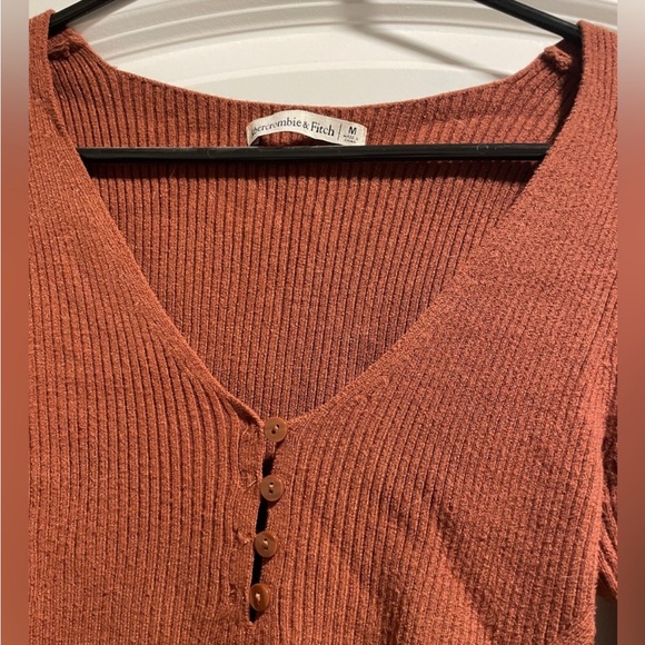 Abercrombie & Fitch Brown Henley Sweater Bodysuit - Picture 2 of 4